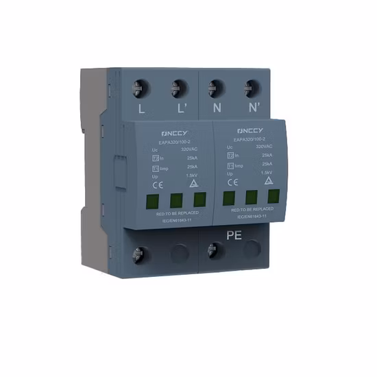 Dispositivo di protezione contro le sovratensioni SPD monofase 1p+N 40kA per la protezione dai fulmini del sistema solare